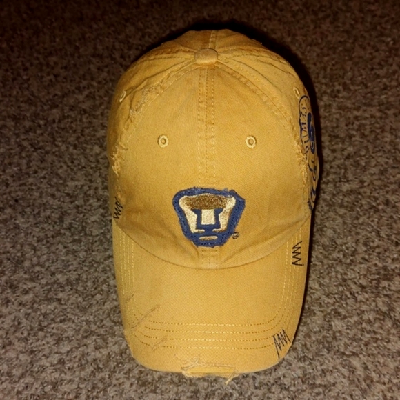 Pumas Unam Soccer Team Distressed Strapback Hat Cap OS - Picture 2 of 12